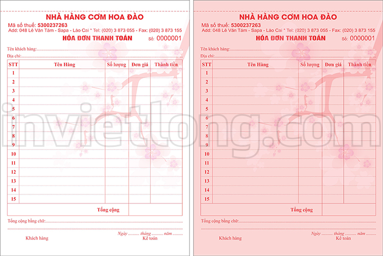 in hóa đơn giá rẻ tại Yên Bái Lào Cai